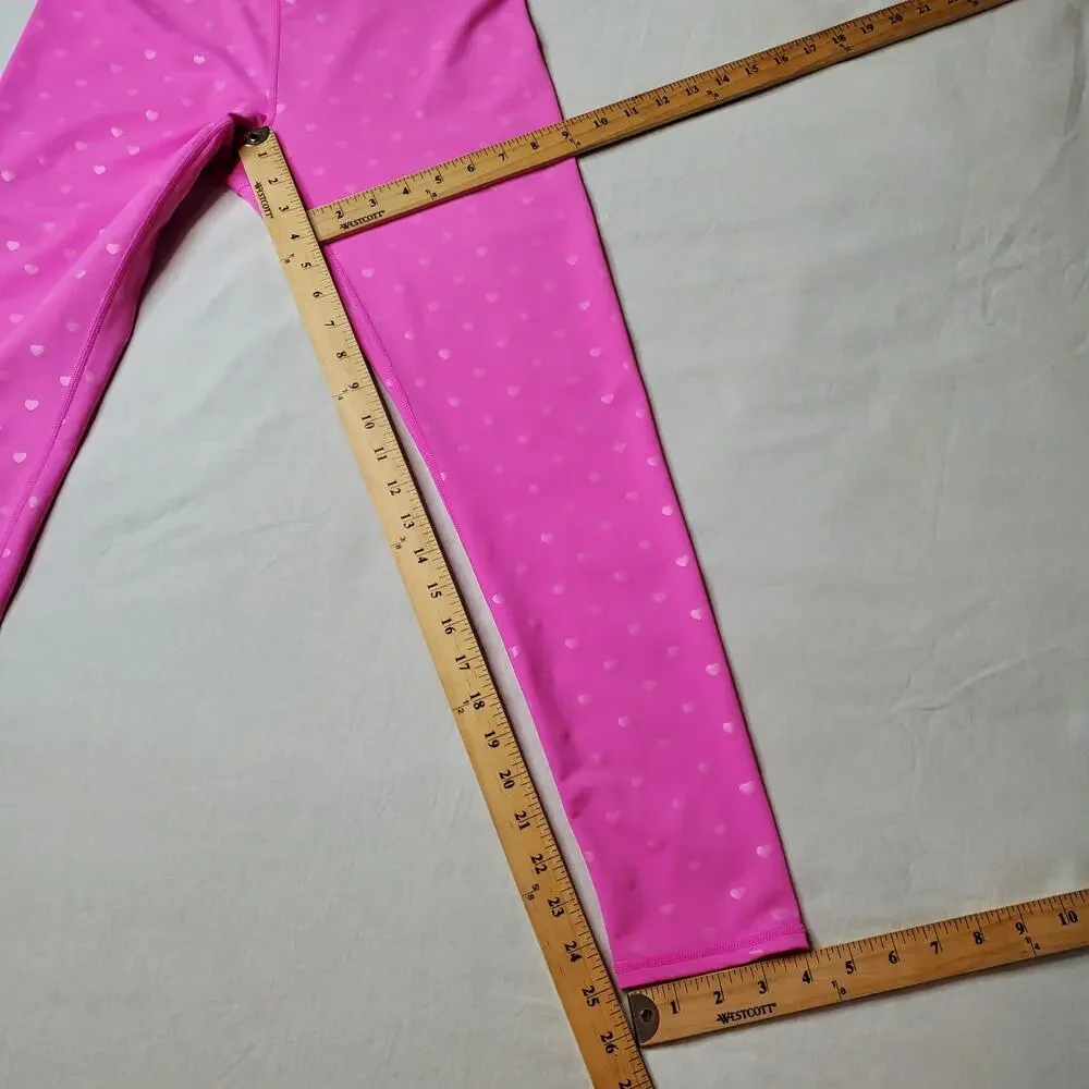 Terez Women's Size M NWT Heart Foil Uplift Leggings Pink - Picture 3 of 6